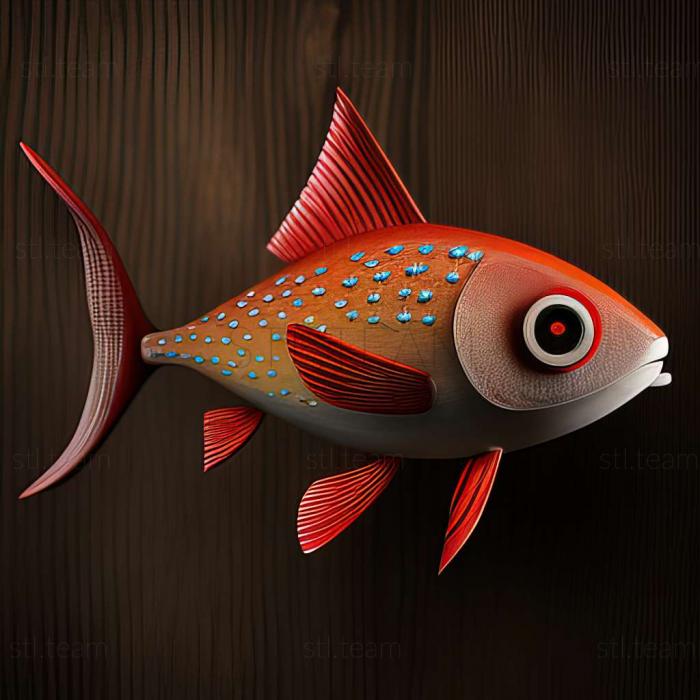 Animals Red  spotted tetra fish